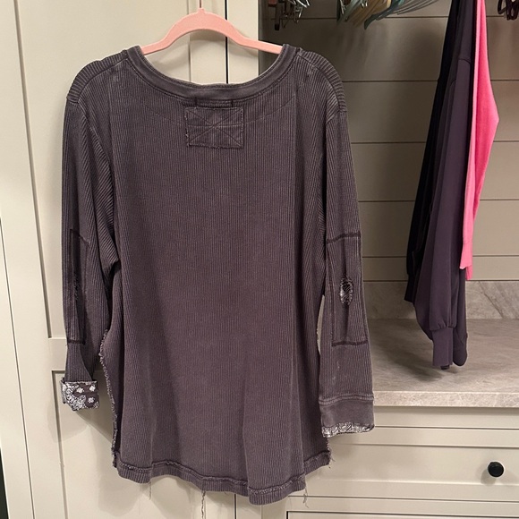 We The Free Charcoal Long Sleeve Henley Top - Picture 4 of 6